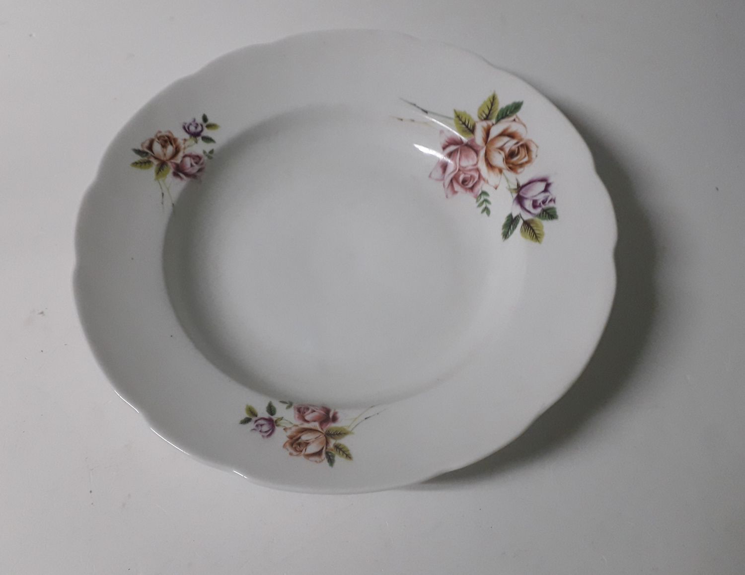 Porcelana Ćmielów Różany - talerz głęboki sygnowany z serwisu obiadowego