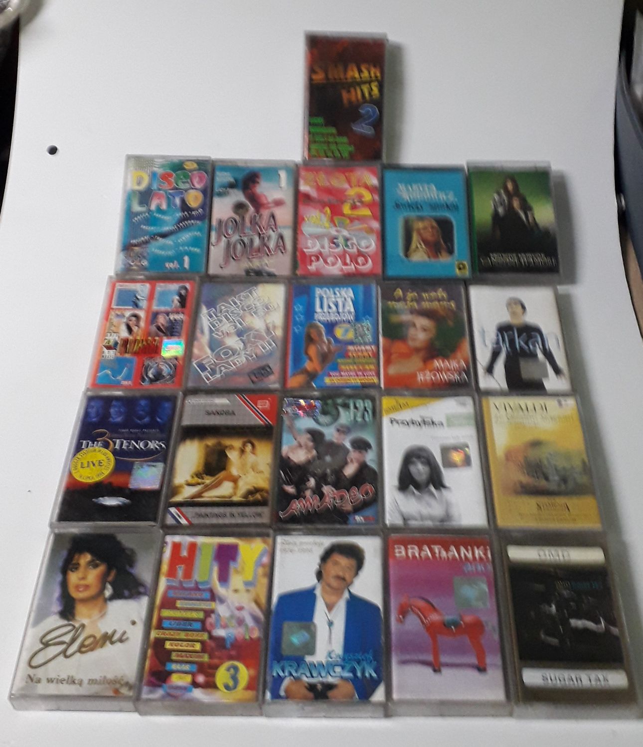 Zestaw 21 kaset magnetofonowych od Disco Polo do Krawczyka