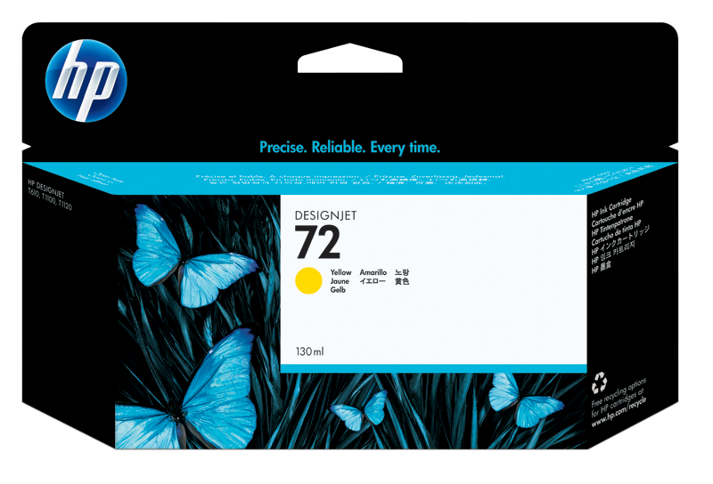 HP-72 130-ml Yellow DesignJet Ink Cartridge