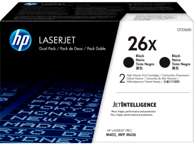 HP 26X Black Dual-Pack OEM LaserJet Toner Cartridges