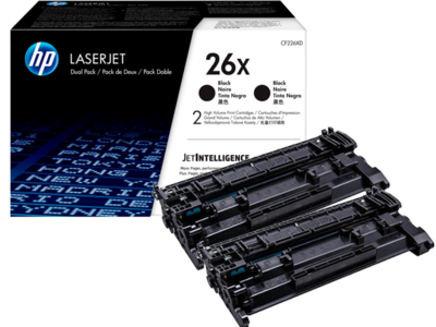 HP 26X Black Dual-Pack OEM LaserJet Toner Cartridges