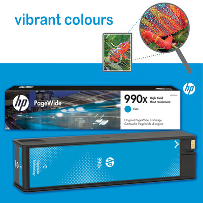 HP 990X High-Yield Cyan PageWide Ink Cartridge