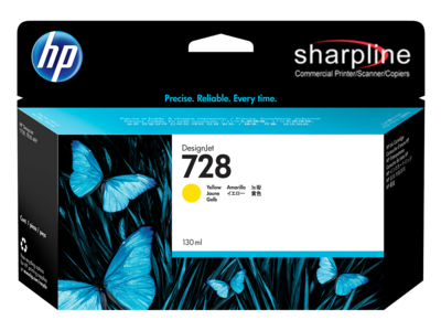 HP 728 130-ml Yellow DesignJet Ink Cartridge
