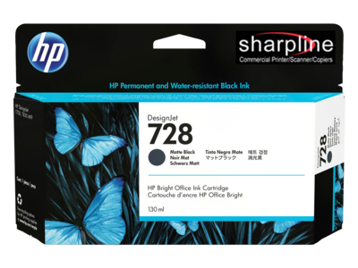 HP 728 130-ml Matte Black DesignJet Ink Cartridge