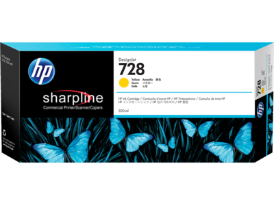 HP 728 300-ml Yellow DesignJet Ink Cartridge