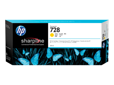HP 728 300-ml Yellow DesignJet Ink Cartridge