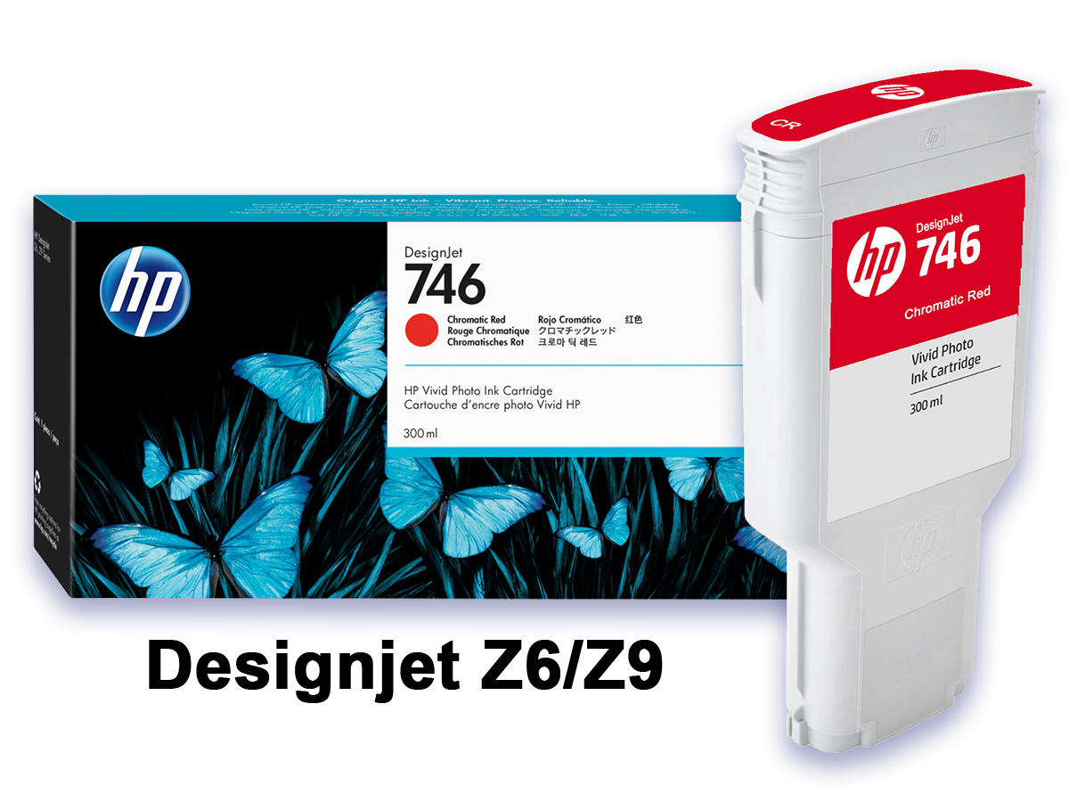 HP 746 Chromatic Red DesignJet 300-ml Ink Cartridge