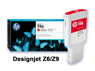 HP 746 Chromatic Red DesignJet 300-ml Ink Cartridge