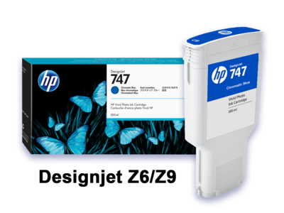 HP 747 Chromatic Blue DesignJet 300-ml Ink Cartridge