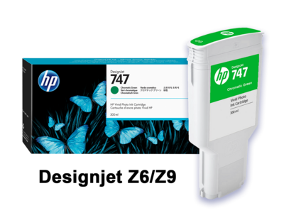 HP 747 Chromatic Green DesignJet 300-ml Ink Cartridge