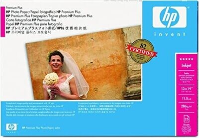 HP Premium Plus Satin -13&#39; x 19&quot;, 25 sheets