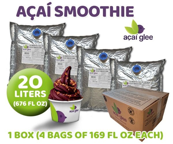 Açaí Glee Smoothie 676 fl oz (20 liters) (box 4 units 169 fl oz / 5 liters)
