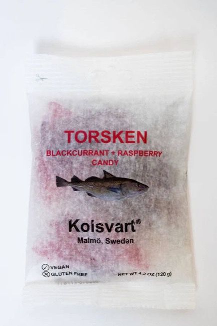 Kolsvart Blackcurrant &amp; Raspberry Gummy Swedish Fish, 4.2 oz.