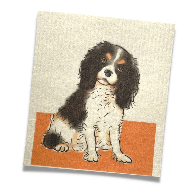King Charles Spaniel Dog Swedish Dishcloth
