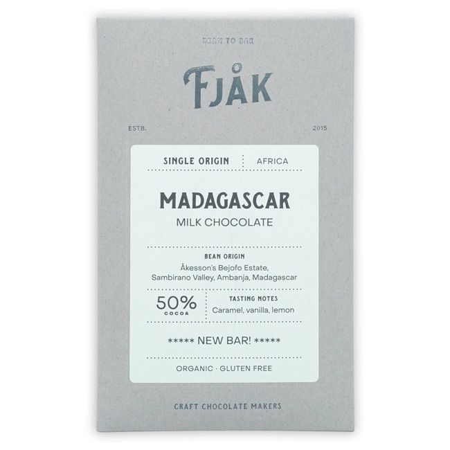 FjÅk Milk Chocolate Bar Madagascar 50% (Organic) | Bar &amp; Cocoa Chocolate