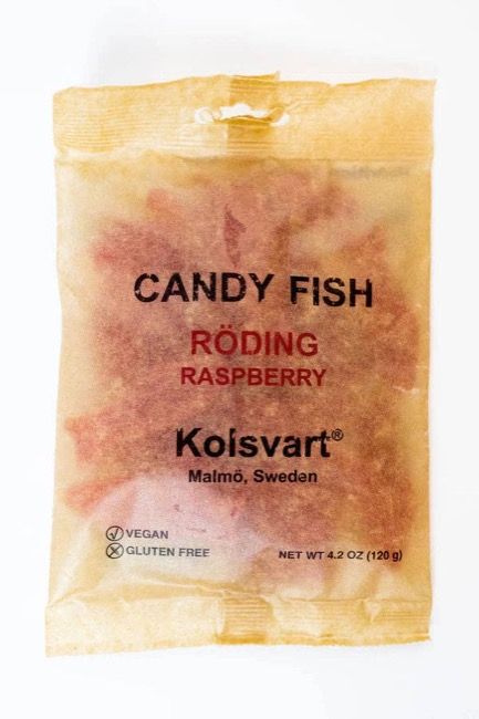 Kolsvart Sweet Raspberry Gummy Swedish Fish, 4.2 oz.