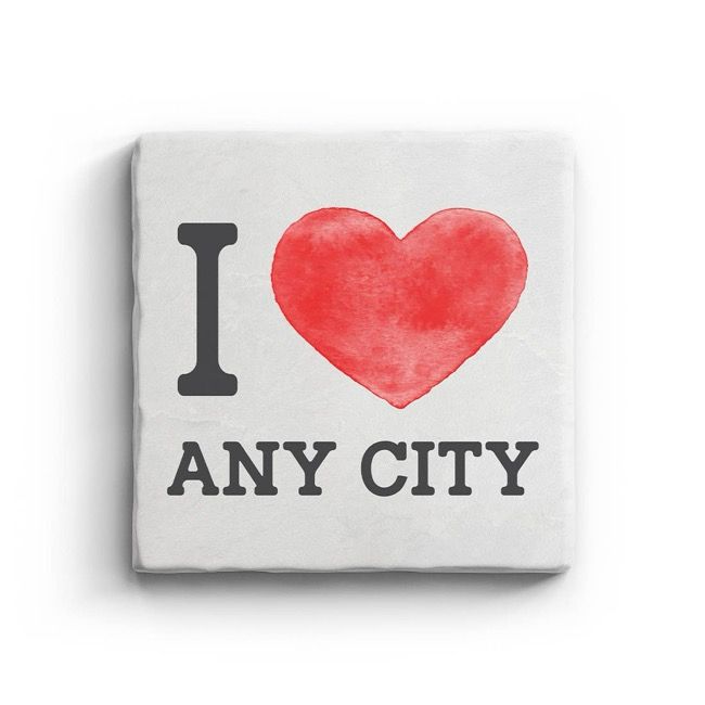 I Heart (Any City) - Marble Coaster