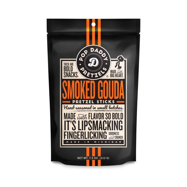 Smoked Gouda Seasoned Pretzels | Pop Daddy Snacks