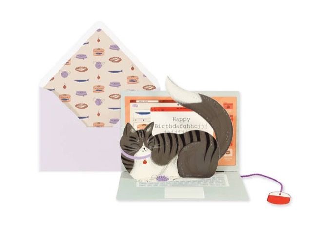 UWP Laptop Cat Birthday Pop-Up Card