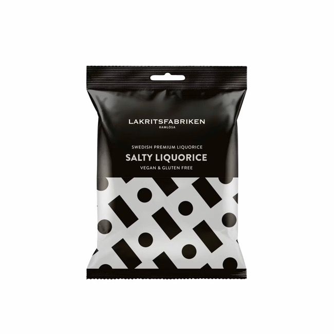 Lakritsfabriken Swedish Salty Licorice, 100g bag