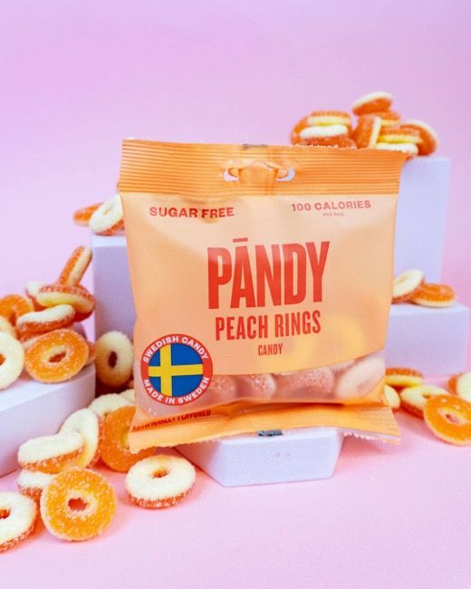 Pandy Swedish Candy Sour Peach Rings, 1.8oz