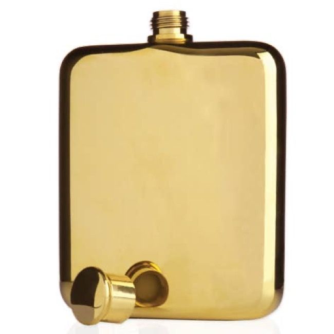 Belmont Polished Gold-Plated Flask
