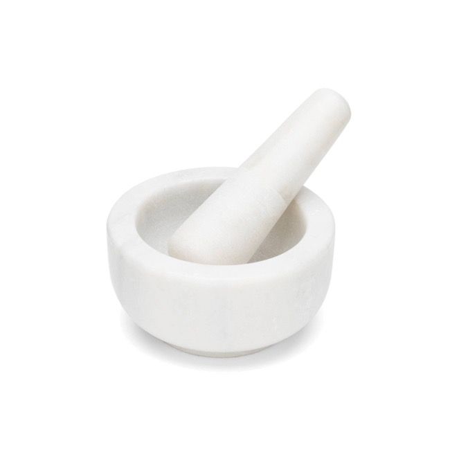 Marble Mortar and Pestle, White, 4.7&quot; x 2.4&quot;