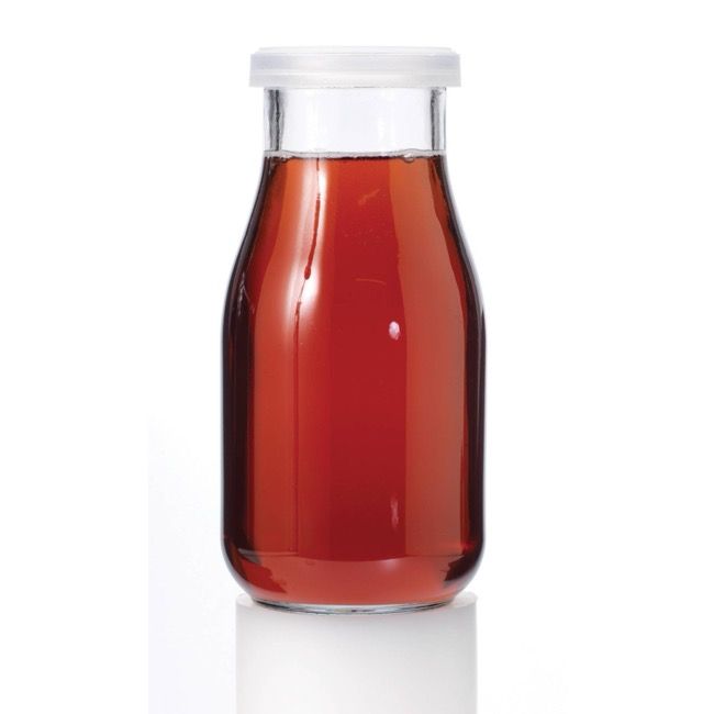 Milk Bottle with Plastic Lid, 16-Ounce