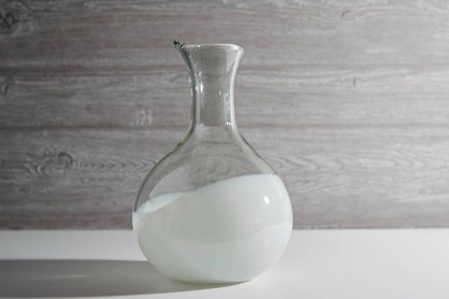 Handblown Glass Carafe - White Base | Verve Culture