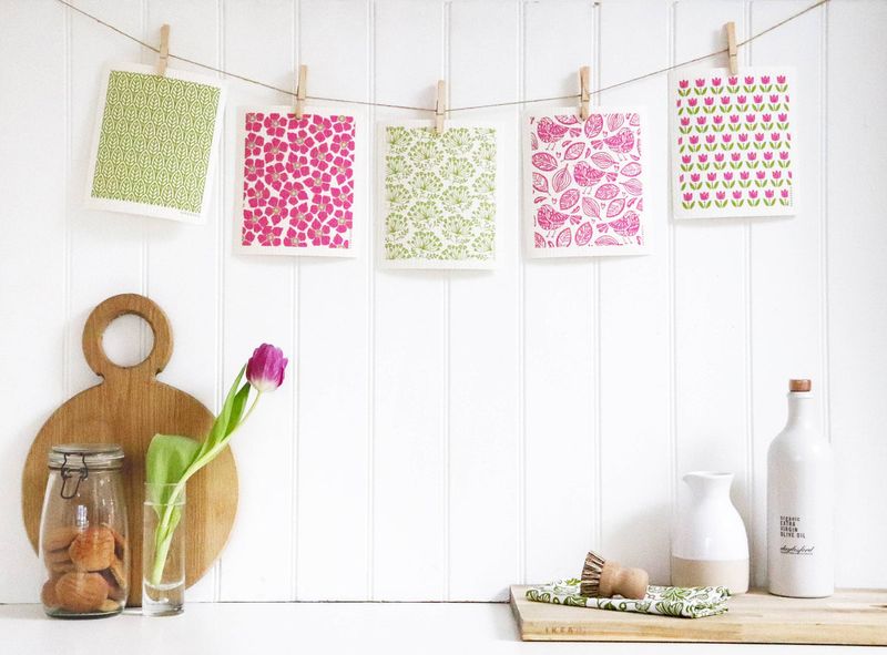 Jangneus - Swedish Dishcloth - Robins - Pink Pink