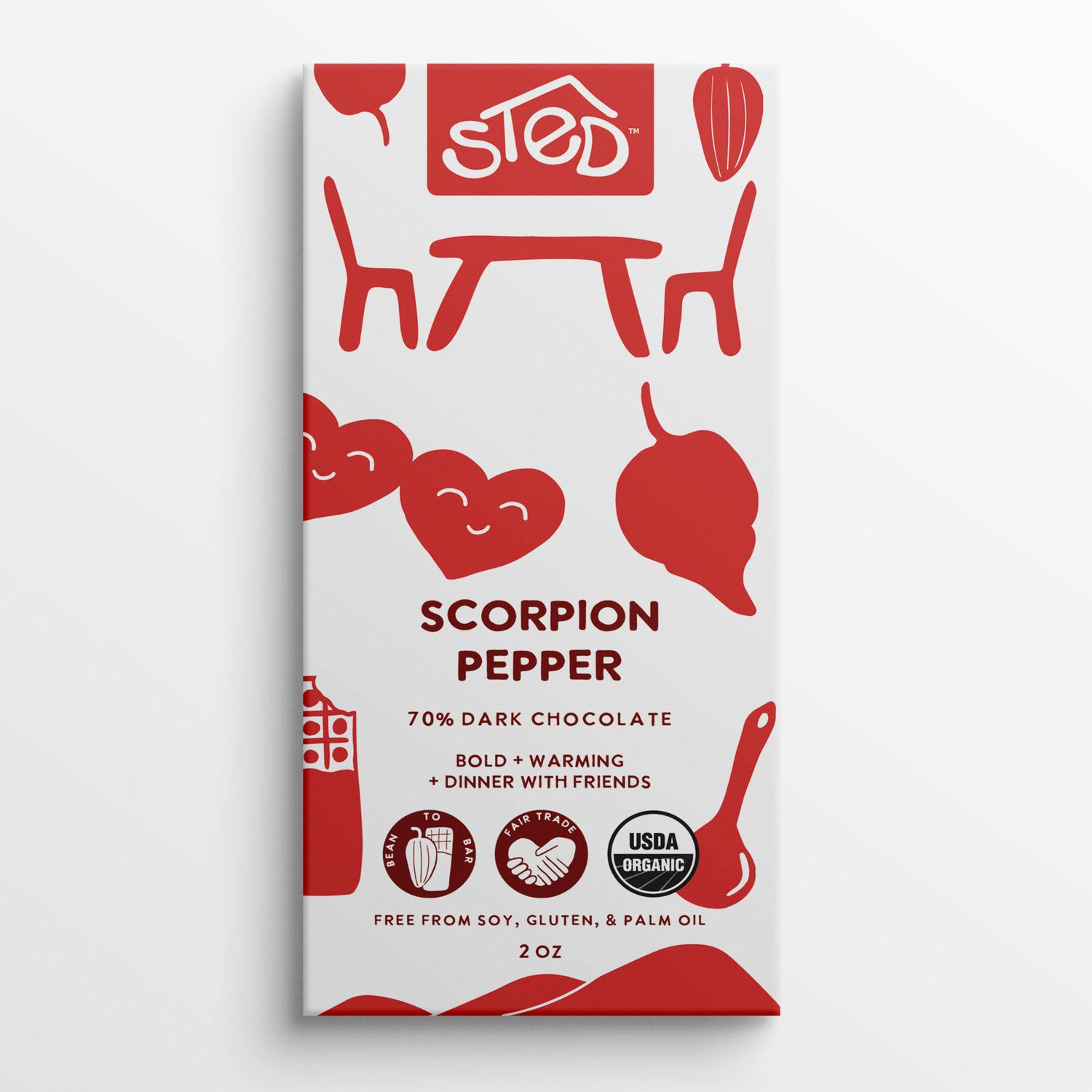 Scorpion Pepper Chocolate Bar Large- 2 oz