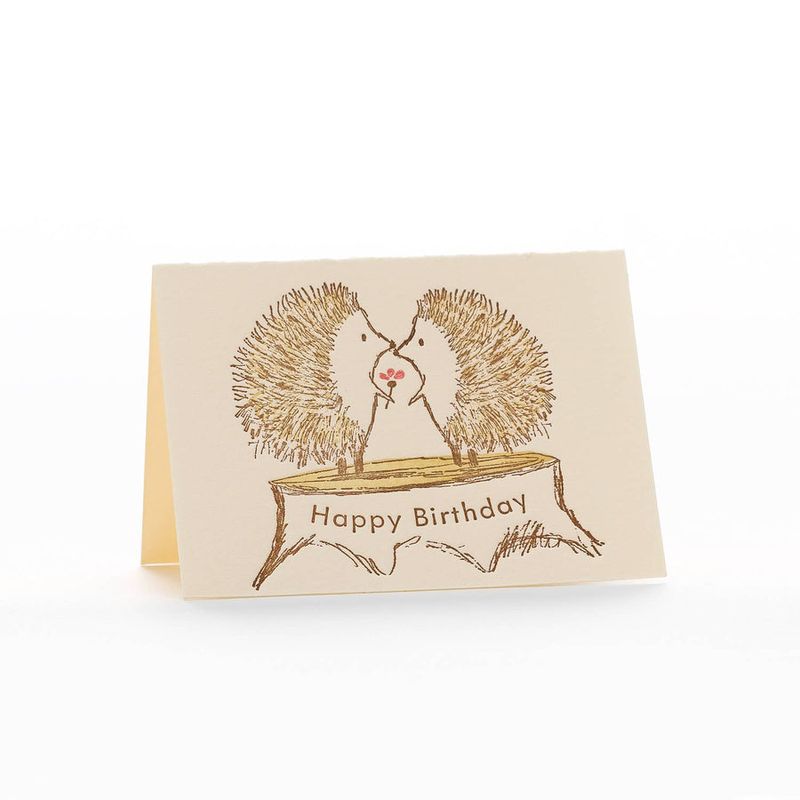 Mini card Hedgehogs family