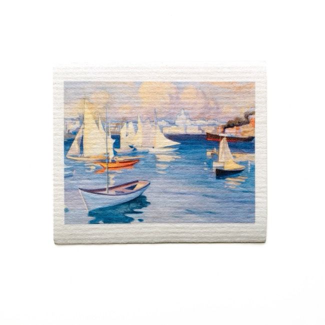 Sailboats Swedish Dishcloth | Sweetgum Home