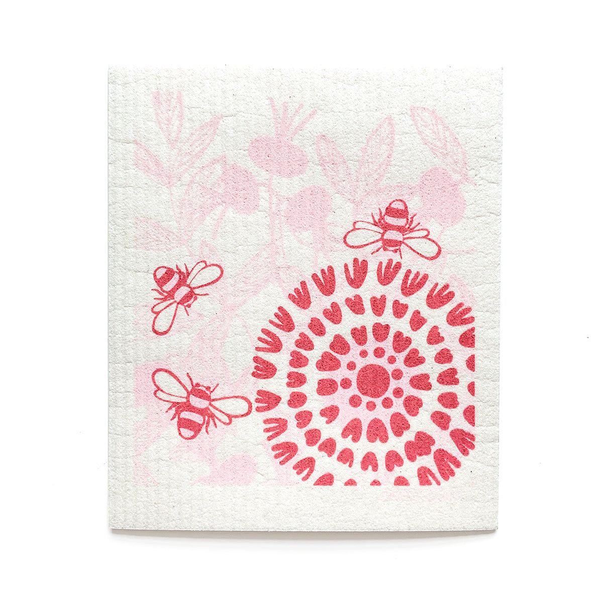 Pink Peonies Swedish Dishcloth