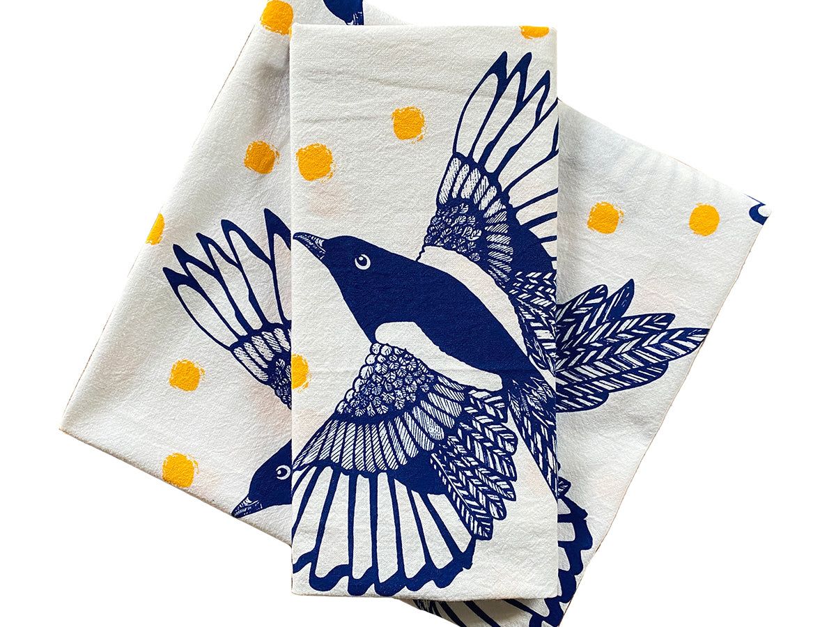 Magpies Tea Towel