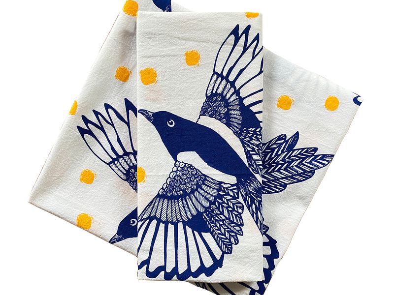 Magpies Tea Towel