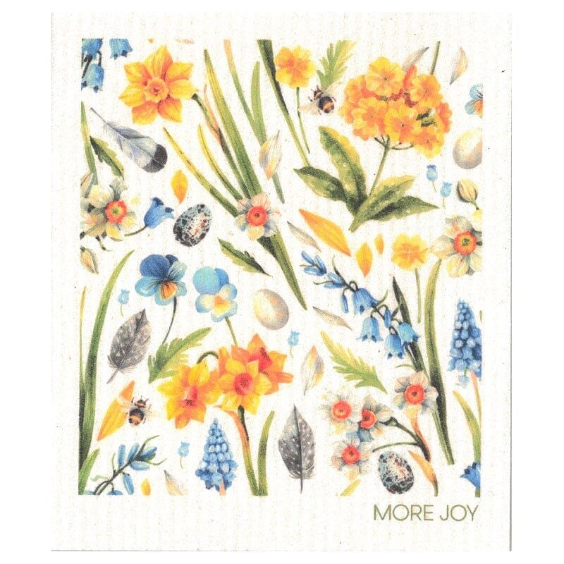 Daffodils &amp; Spring Flowers Swedish Dishcloth