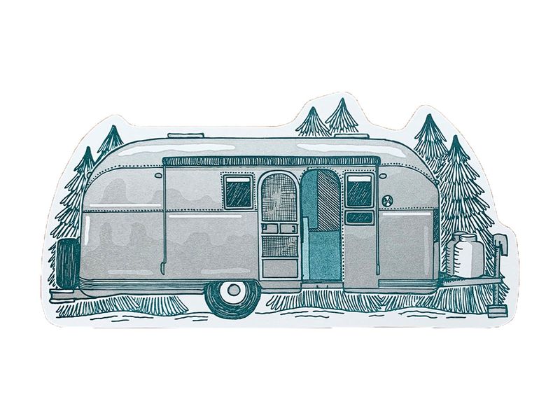 Silver Camper Postcard