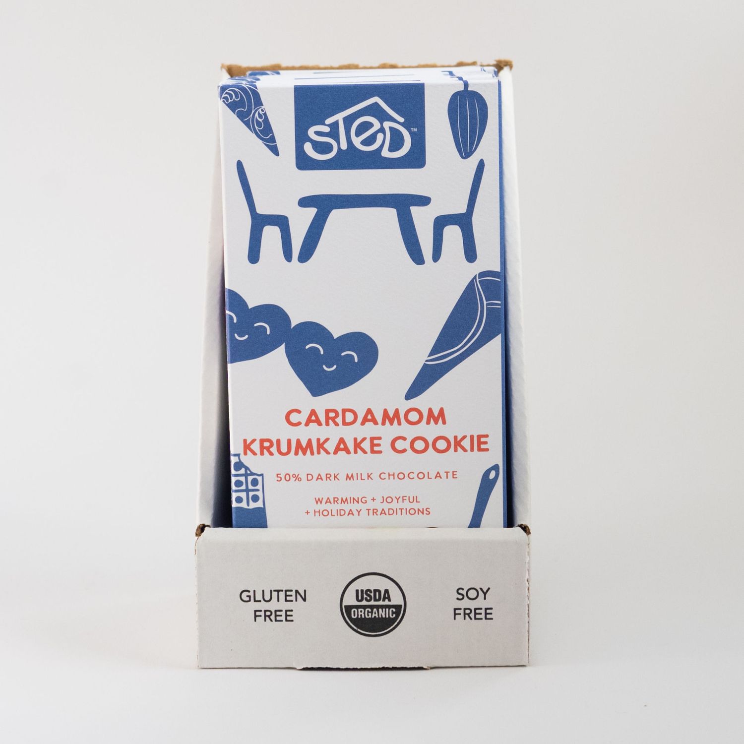 Mini Cardamom Krumkake Cookie Chocolate Bar, 0.5 oz