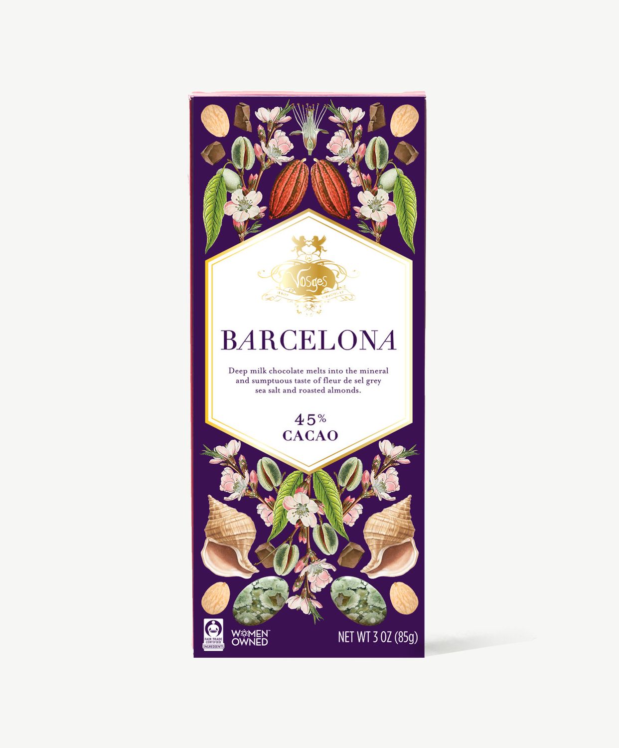 Barcelona Milk Chocolate Bar w/ Sea Salt &amp; Almonds-Gourmet