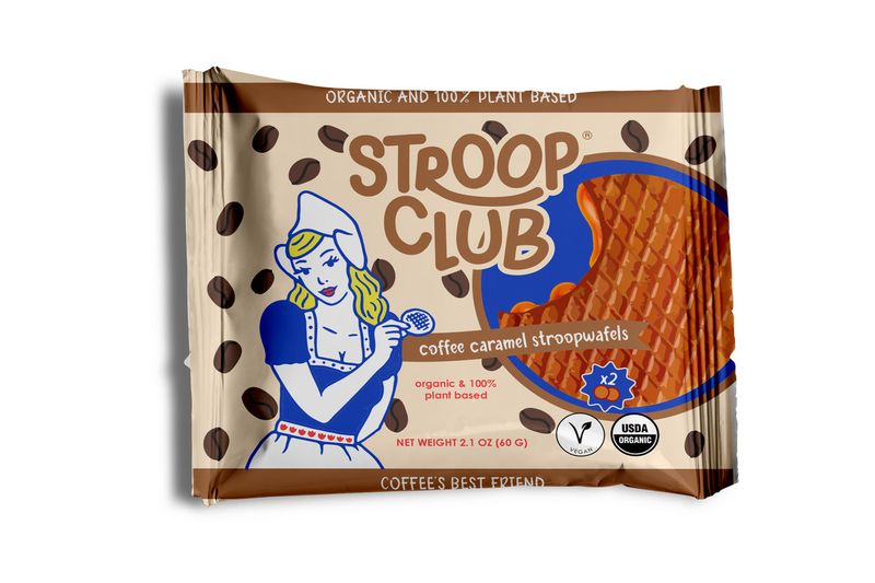 Coffee Caramel Organic and Plant-Based Stroopwafel, 2 pk.