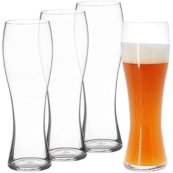 Crystal Hefeweizen Beer Glass, Single Non-leaded crystal