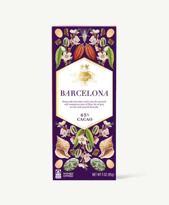 Barcelona Milk Chocolate Bar w/ Sea Salt &amp; Almonds-Gourmet