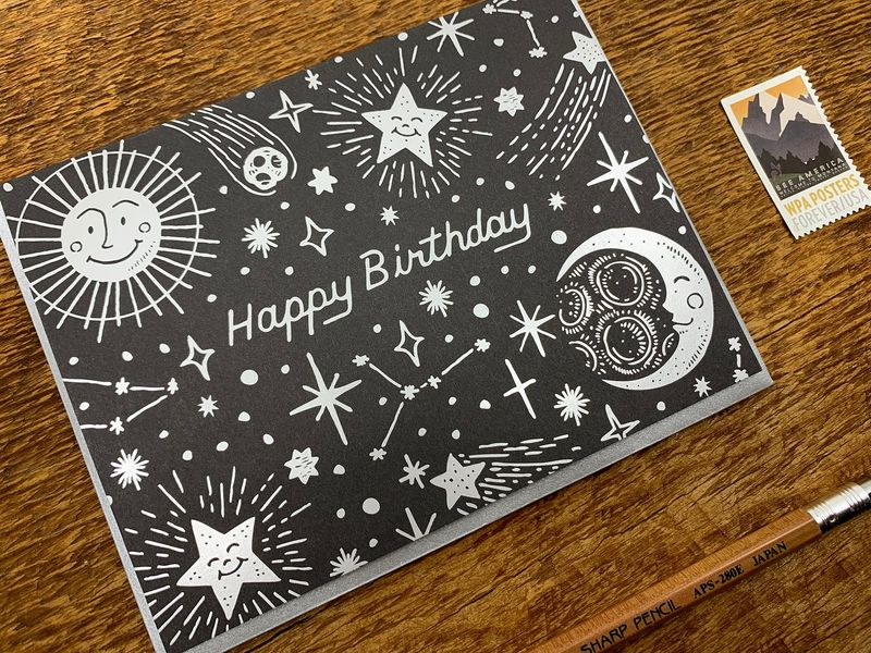 Celestial Birthday Card