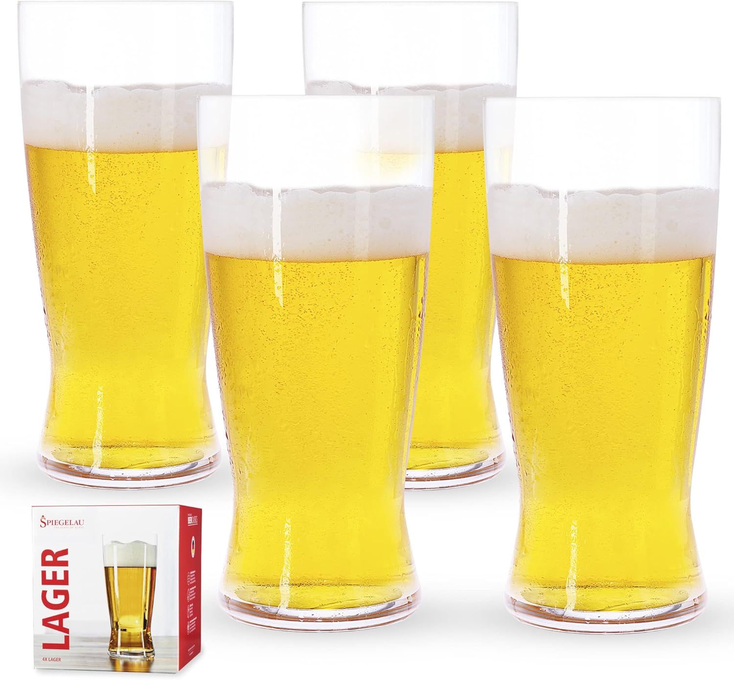 Crystal Lager Beer Glass, Single 19.75 oz