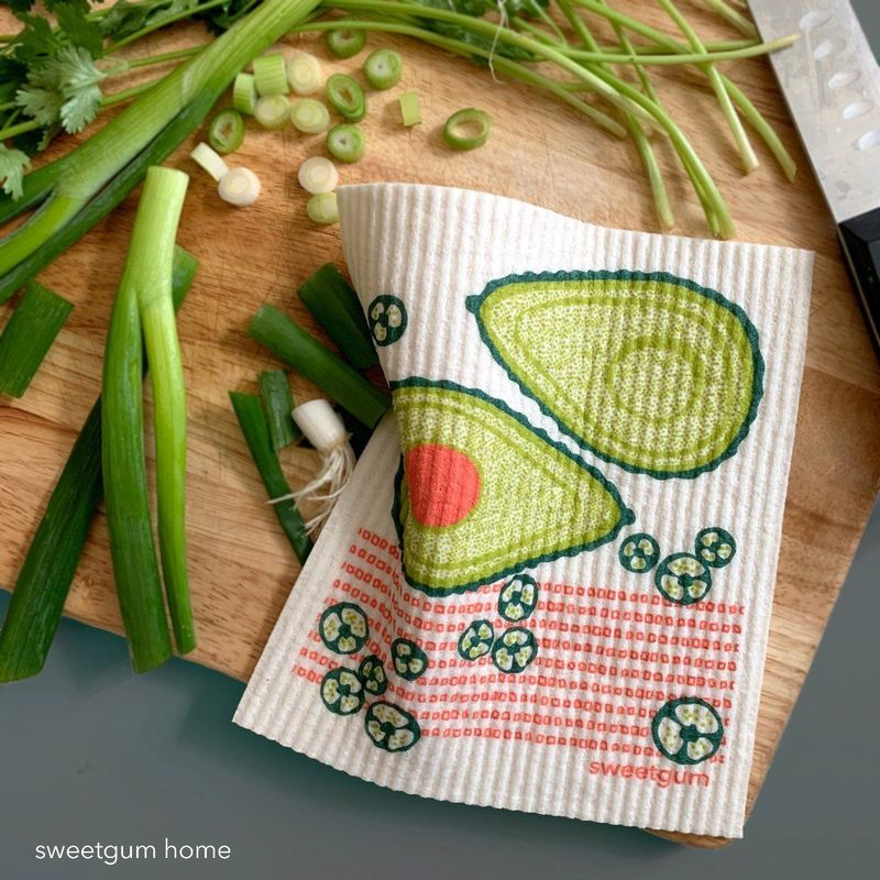 Tulips Swedish Dishcloth, Pink, Coral &amp; Green