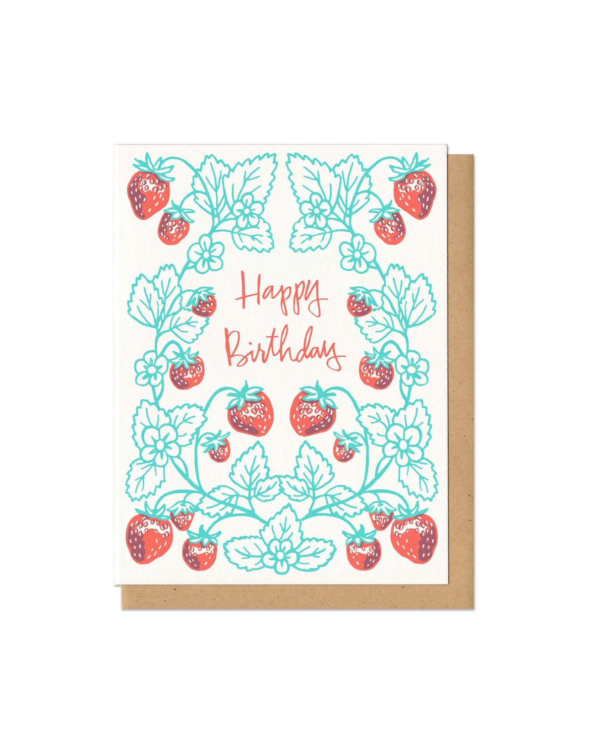 Strawberries Happy Birthday A2 Card