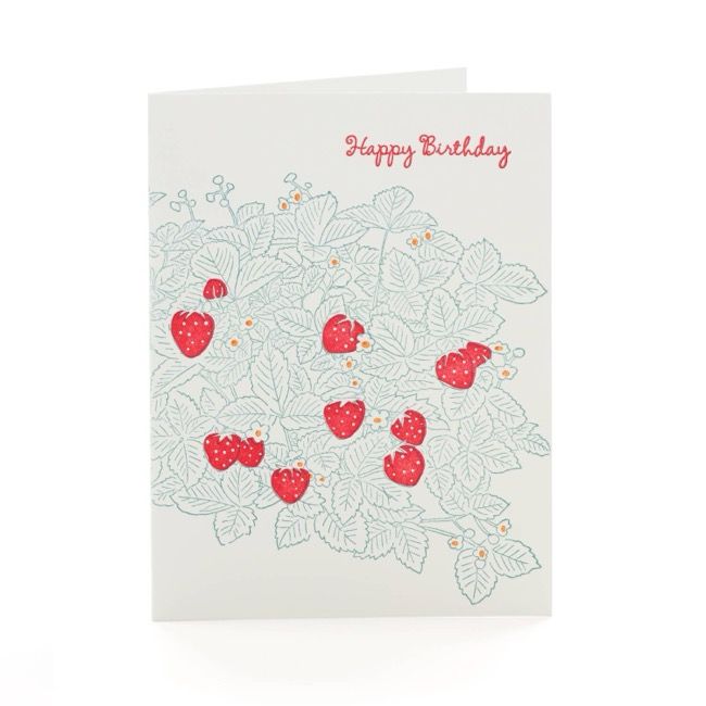 Strawberries Happy Birthday A2 Card | Ilee Papergoods