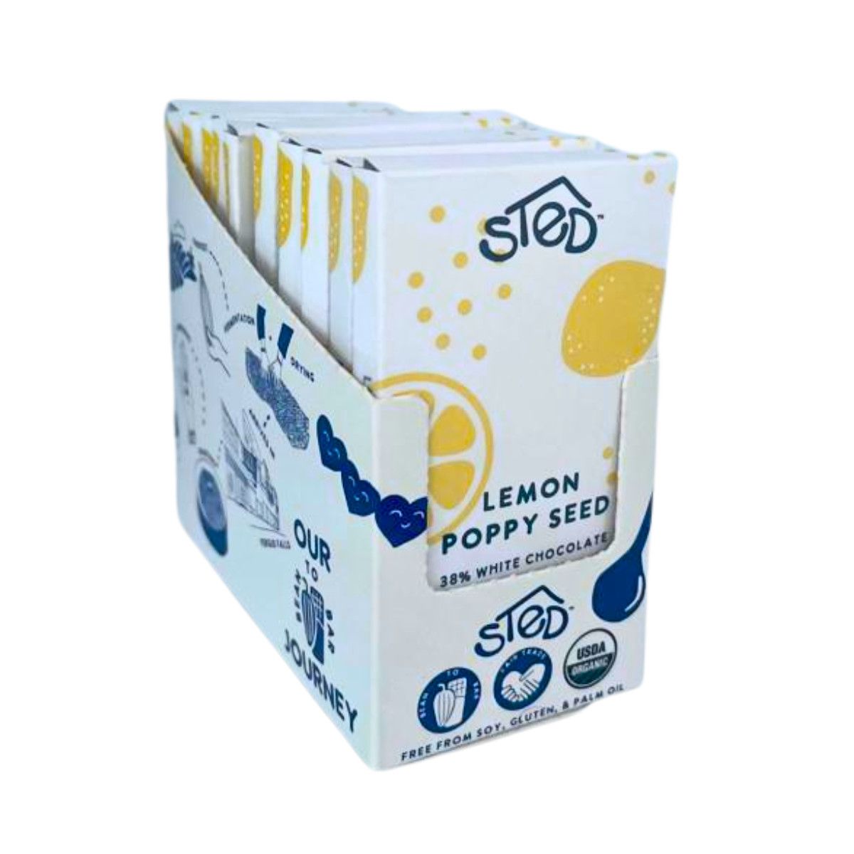 Lemon Poppy White Chocolate Bar Large-2 oz.