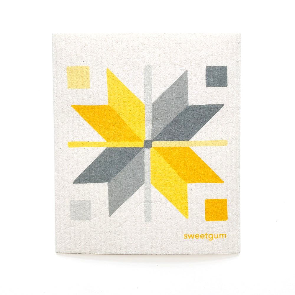 Red Quilt Stars Swedish Dishcloth